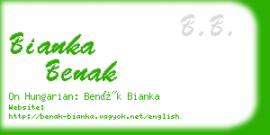 bianka benak business card